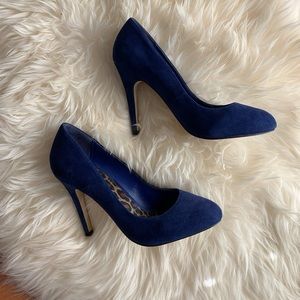 Blue Suede High Heels